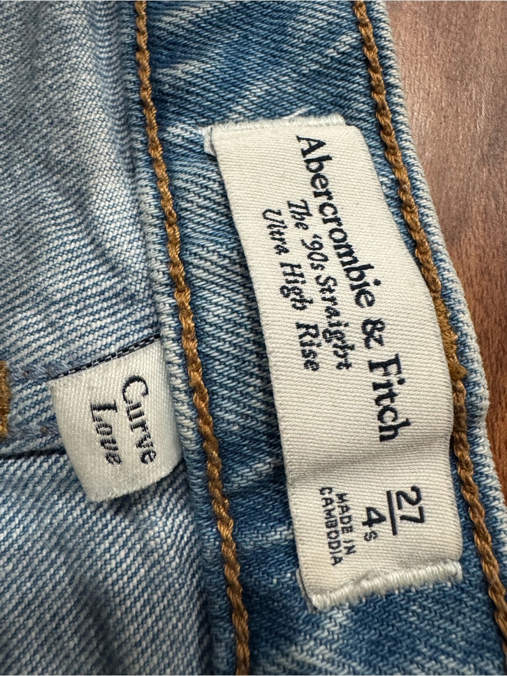 Abercrombie & Fitch Curve Love Ultra HighRise 90s Straight Jeans Light Womens 27 - Picture 3 of 8